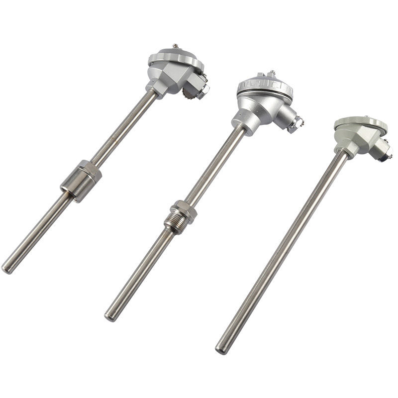 Insulated, hindi tinatagusan ng tubig, hindi tinatablan ng pagsusuot ng thermocouple na hindi kinakalawang na asero na materyal 1800°C K-type na thermocouple PT100 RTD-type na probe thermocouple