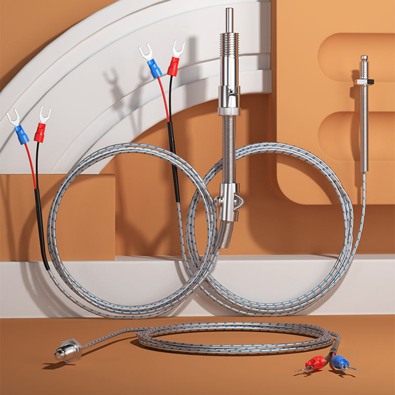 Industrial-grade compact temperature sensor na may stainless steel screw mounting PT100K probe (M6/M8) Thermocouple