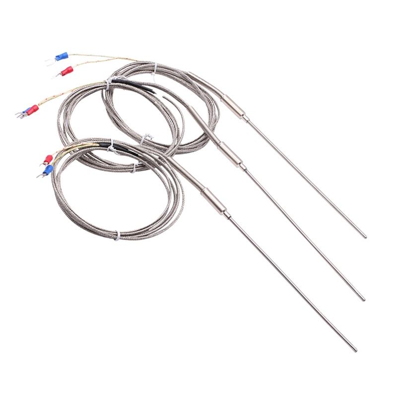 Needle-armoured flexible thermocouple, Type K, 2-wire, high-temperature, high-precision thermocouple na may extended PT100 RTD sensor
