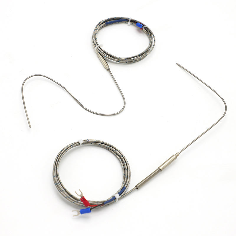 Needle-armoured flexible thermocouple, Type K, 2-wire, high-temperature, high-precision thermocouple na may extended PT100 RTD sensor