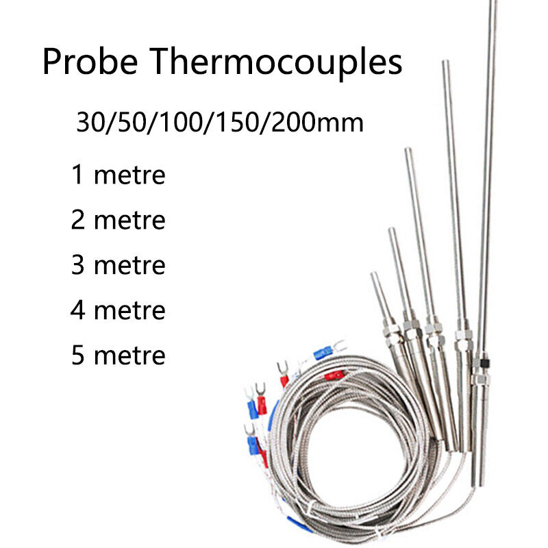 Needle-armoured flexible thermocouple, Type K, 2-wire, high-temperature, high-precision thermocouple na may extended PT100 RTD sensor